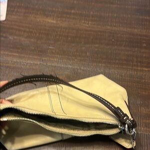 Coach Cream and Brown Mini Bag